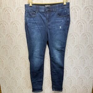 Torrid Bombshell Skinny Jeans Womens 18R Blue Distressed Super Soft High Rise